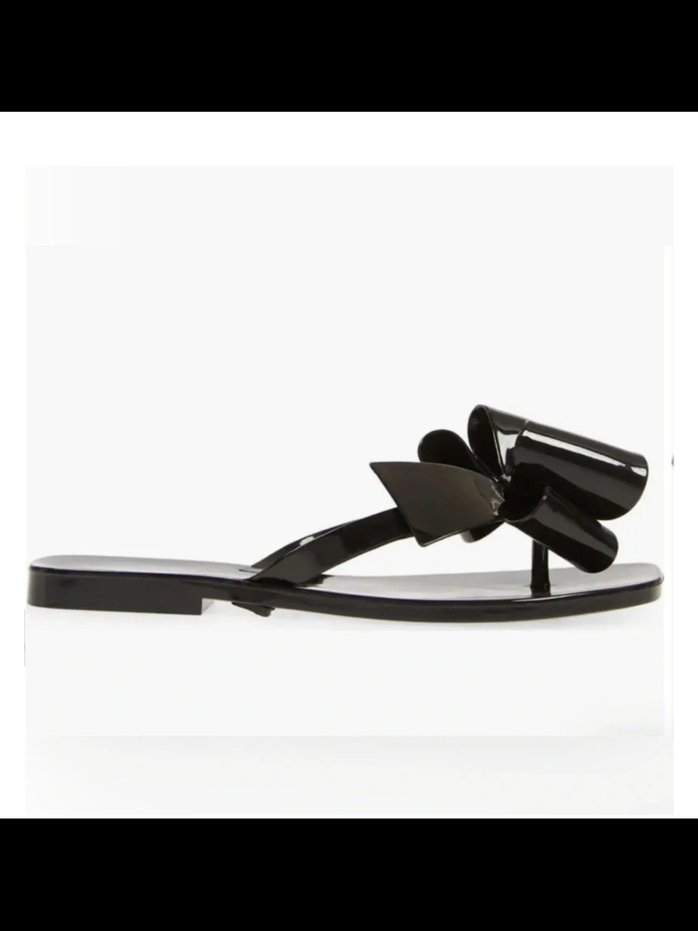 Jeffrey Campbell Black Bow Patent Slide Sandals - Picture 4 of 7